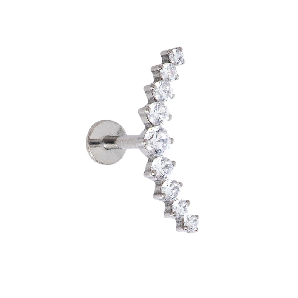 Titan Aufsatz Kristallbogen mit Labret – Innengewinde