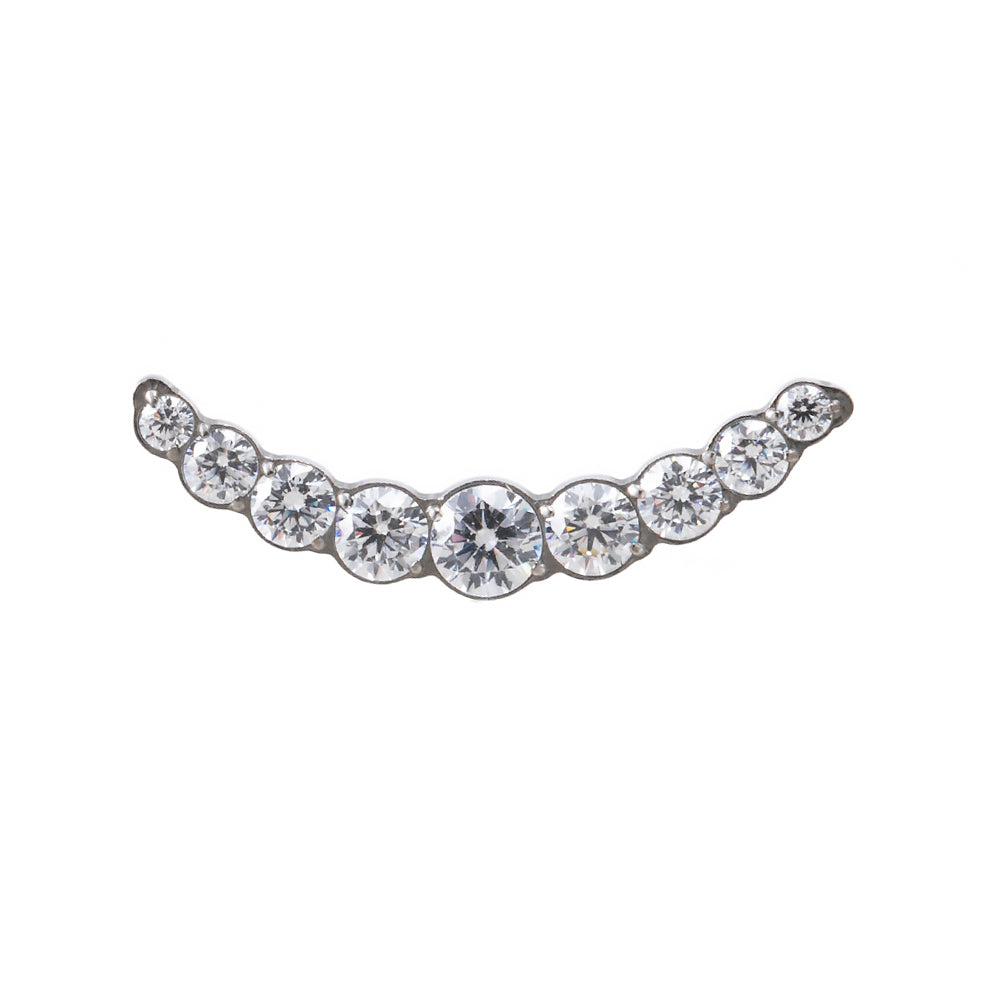 Titan Aufsatz Kristallbogen mit Labret – Innengewinde