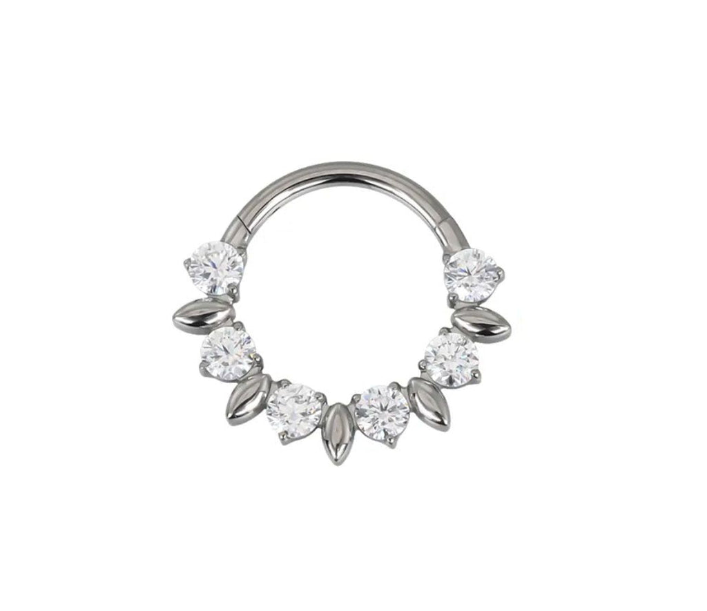 Titan Segmentring mit  Kristallen