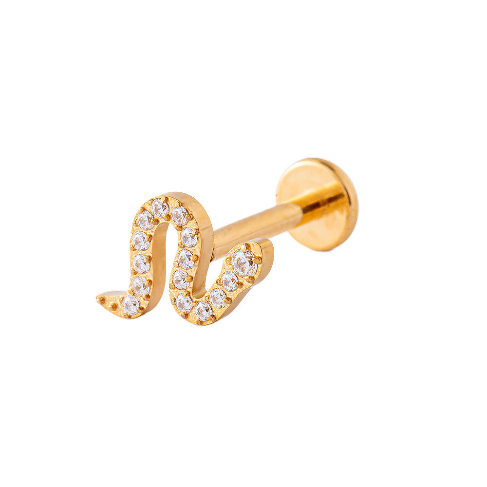 Titan-Labret – Schlangen-Design mit Kristalle