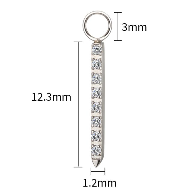 Titan-Labret mit kristallbesetzter baumelnder Bar