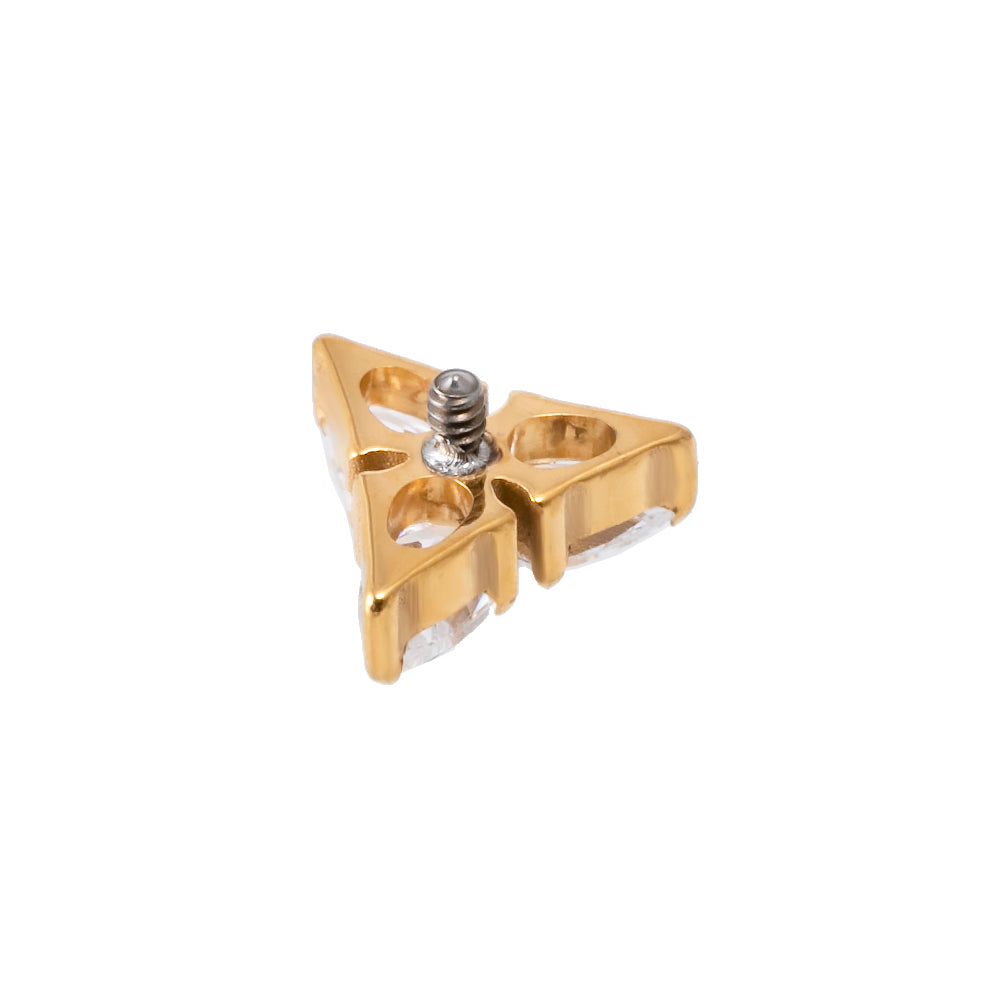 Titan-Labret mit Kristall-Dreieck – Innengewinde