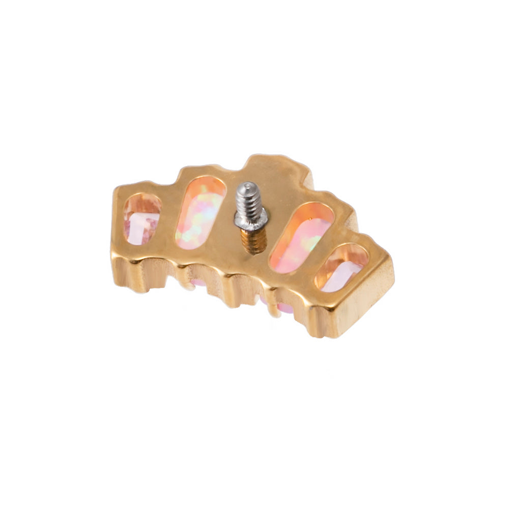 Titan Aufsatz mit Innengewinde eingefasste Kristallrechtecke