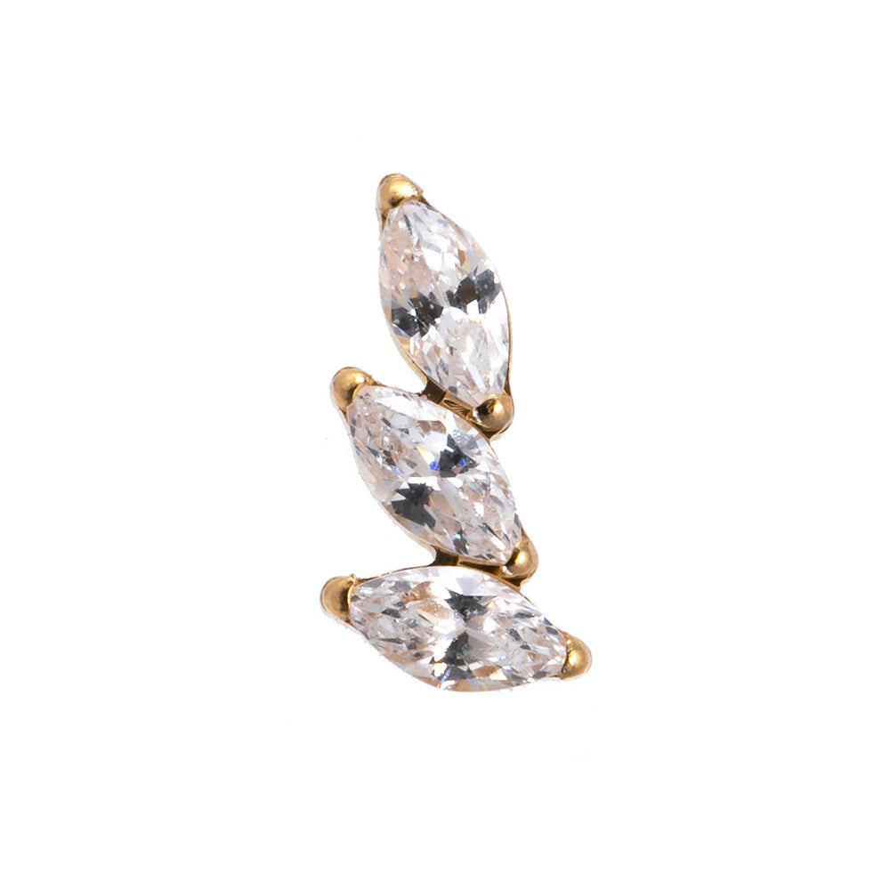 Titan Aufsatz mit 3 Kristalltropfen – Innengewinde