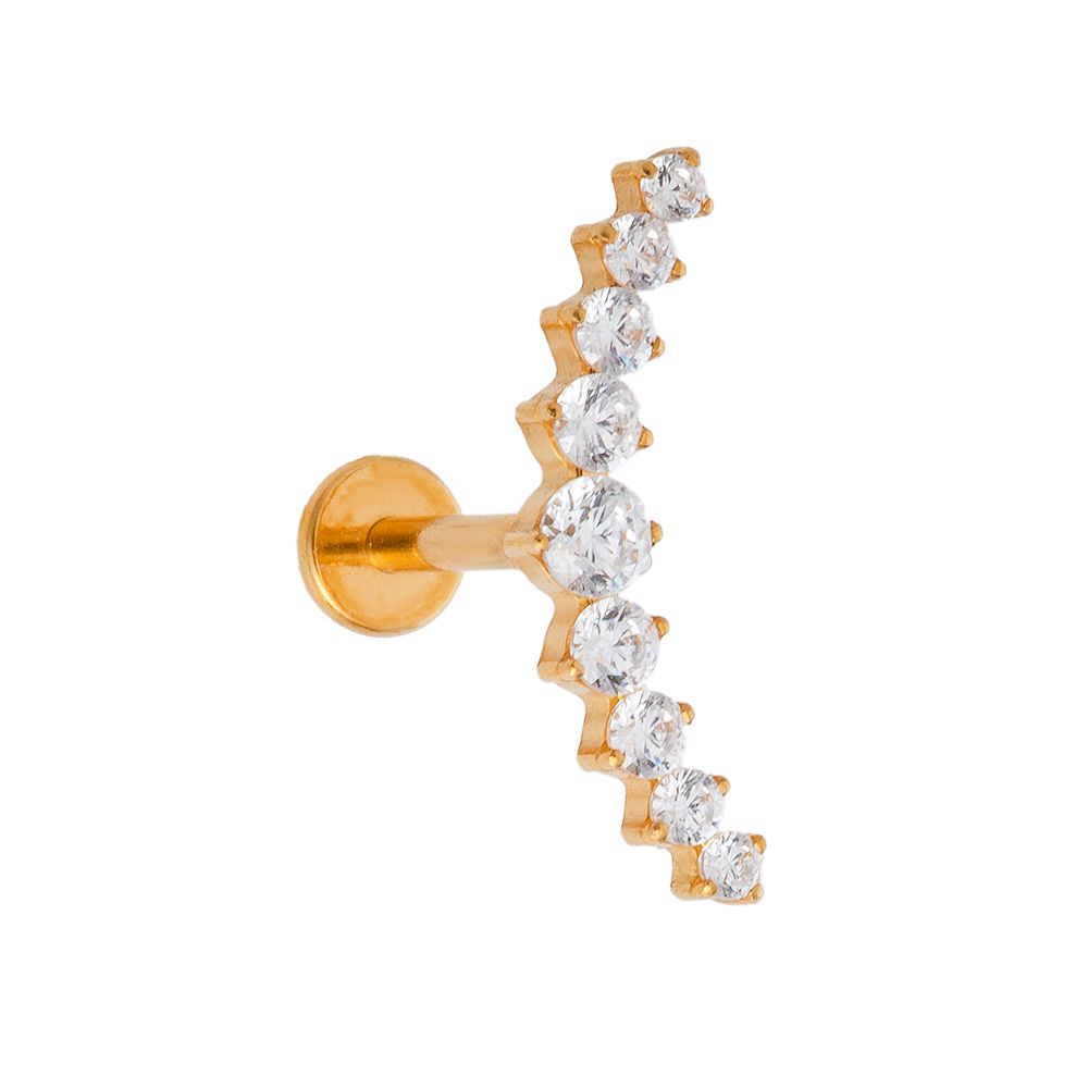 Titan Aufsatz Kristallbogen mit Labret – Innengewinde