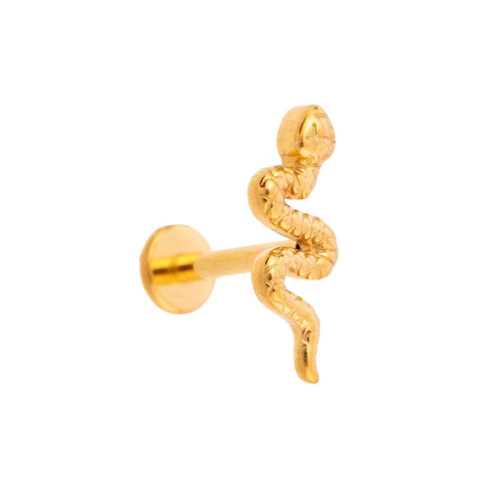 Titan-Labret mit Innengewinde – Herz mit Kristallen