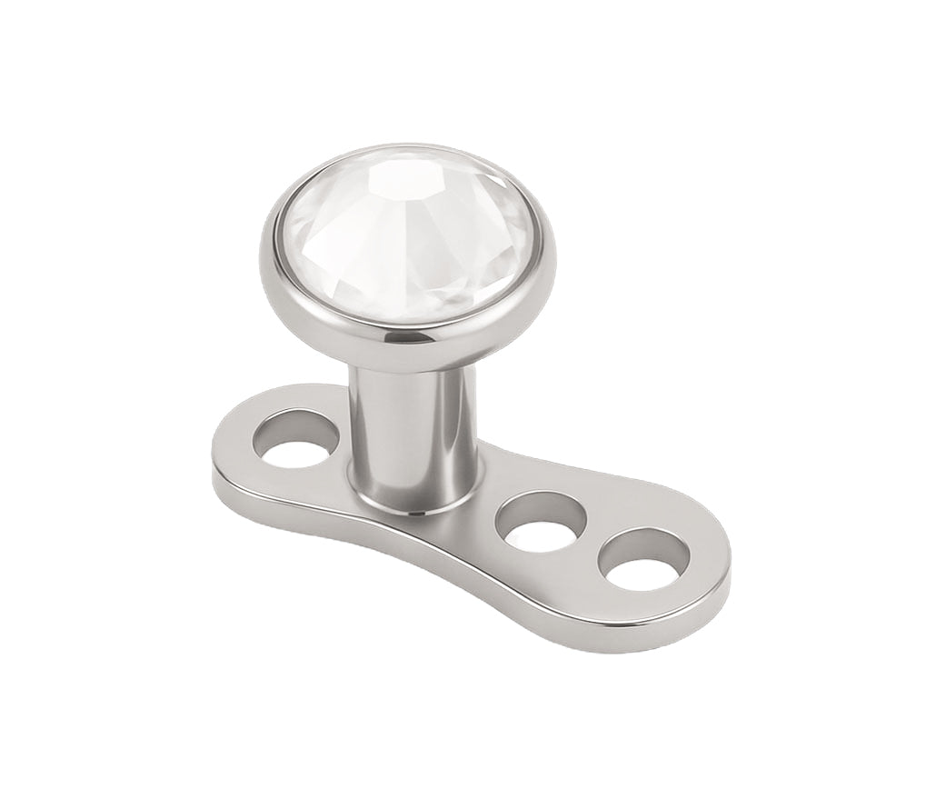 Titan Dermal Anchor mit 3 Löchern 1.2 mm Innengewinde mit Stein