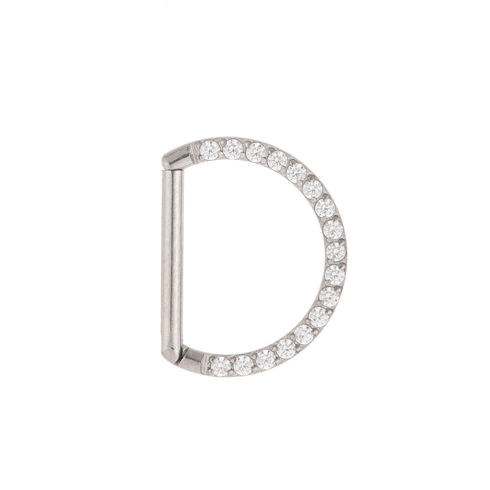 Titan halber Segmentring mit Kristallen