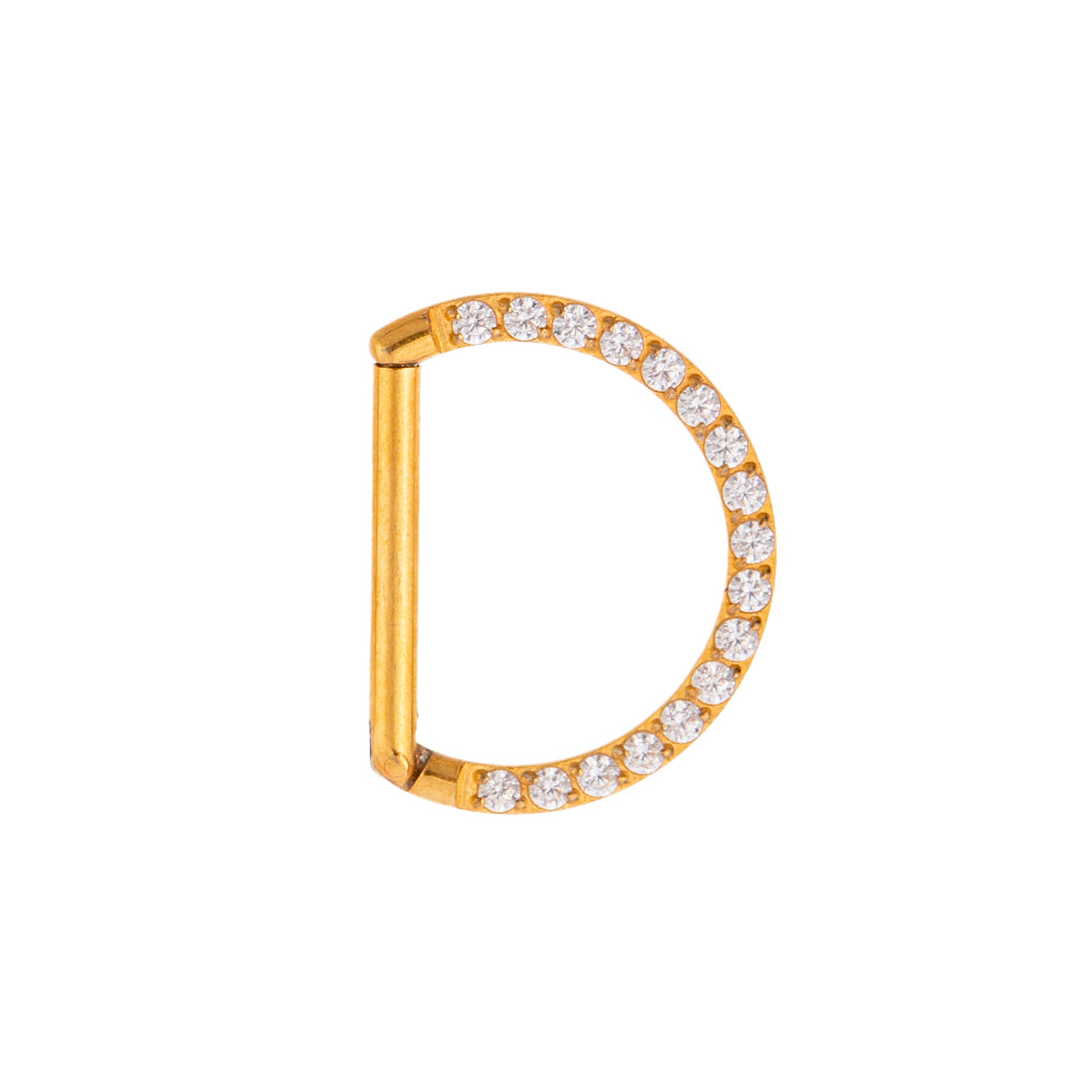 Titan halber Segmentring mit Kristallen