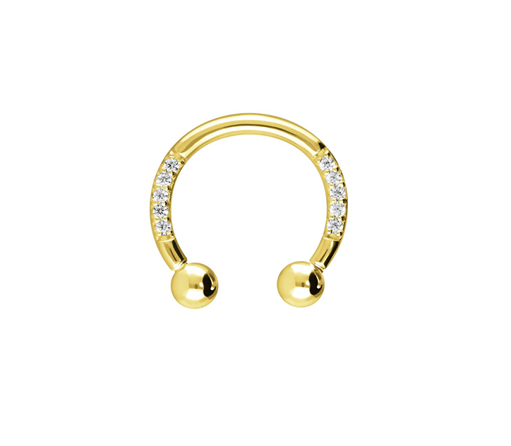 Titan Hufeisenring mit Kristallen