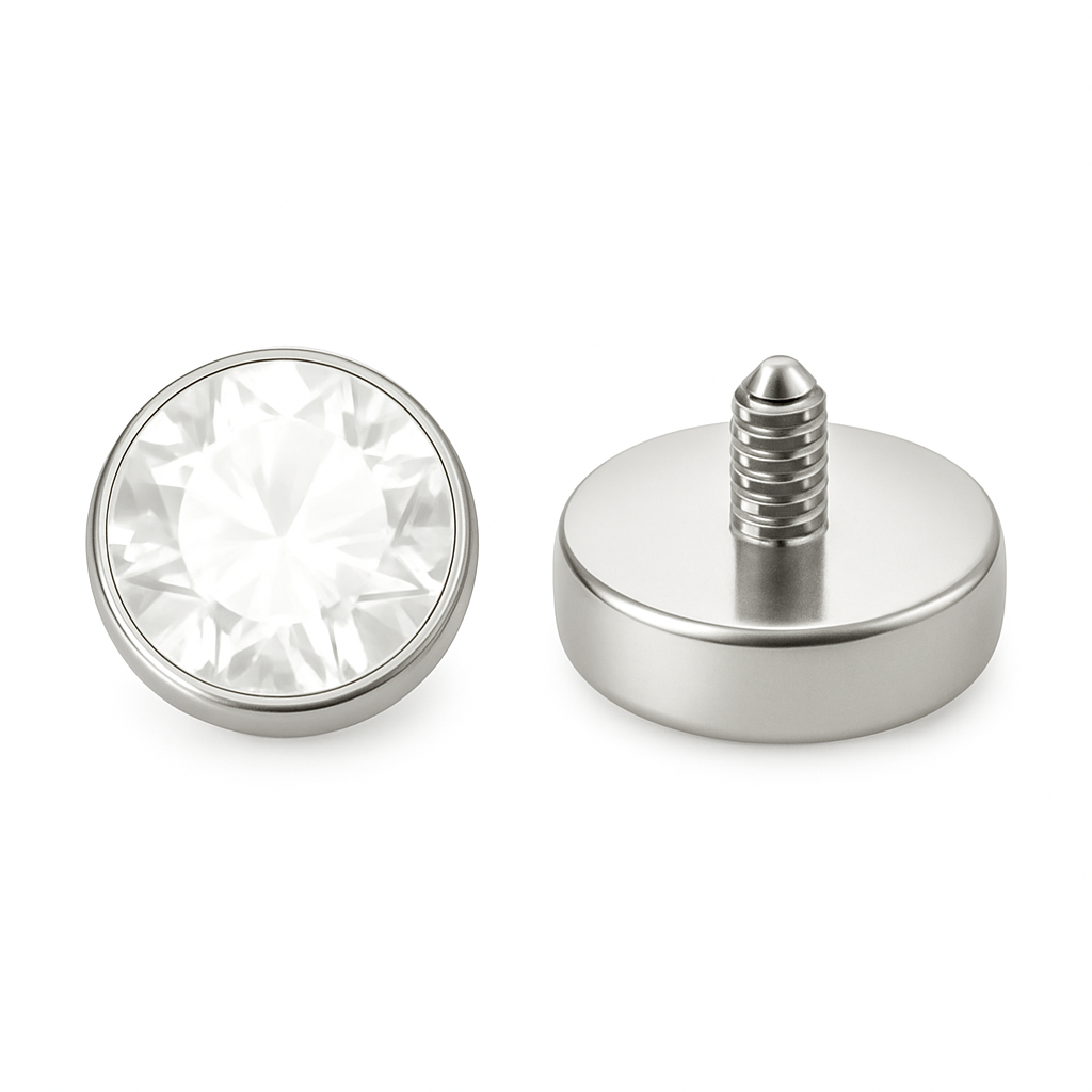 Titan Schraubdis mit Kristall