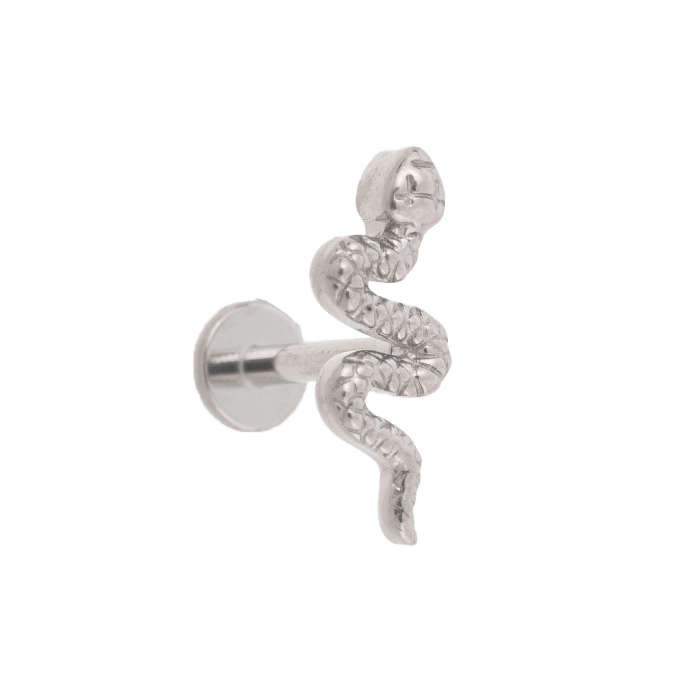 Titan-Labret mit Innengewinde – Herz mit Kristallen