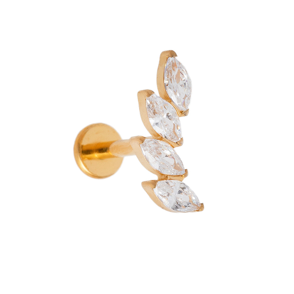 Titan Aufsatz mit Innengewinde – vier Kristalltropfen