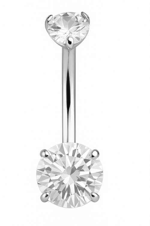 Bauchnabel piercing 2 Kristalle