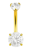 Bauchnabel piercing 2 Kristalle