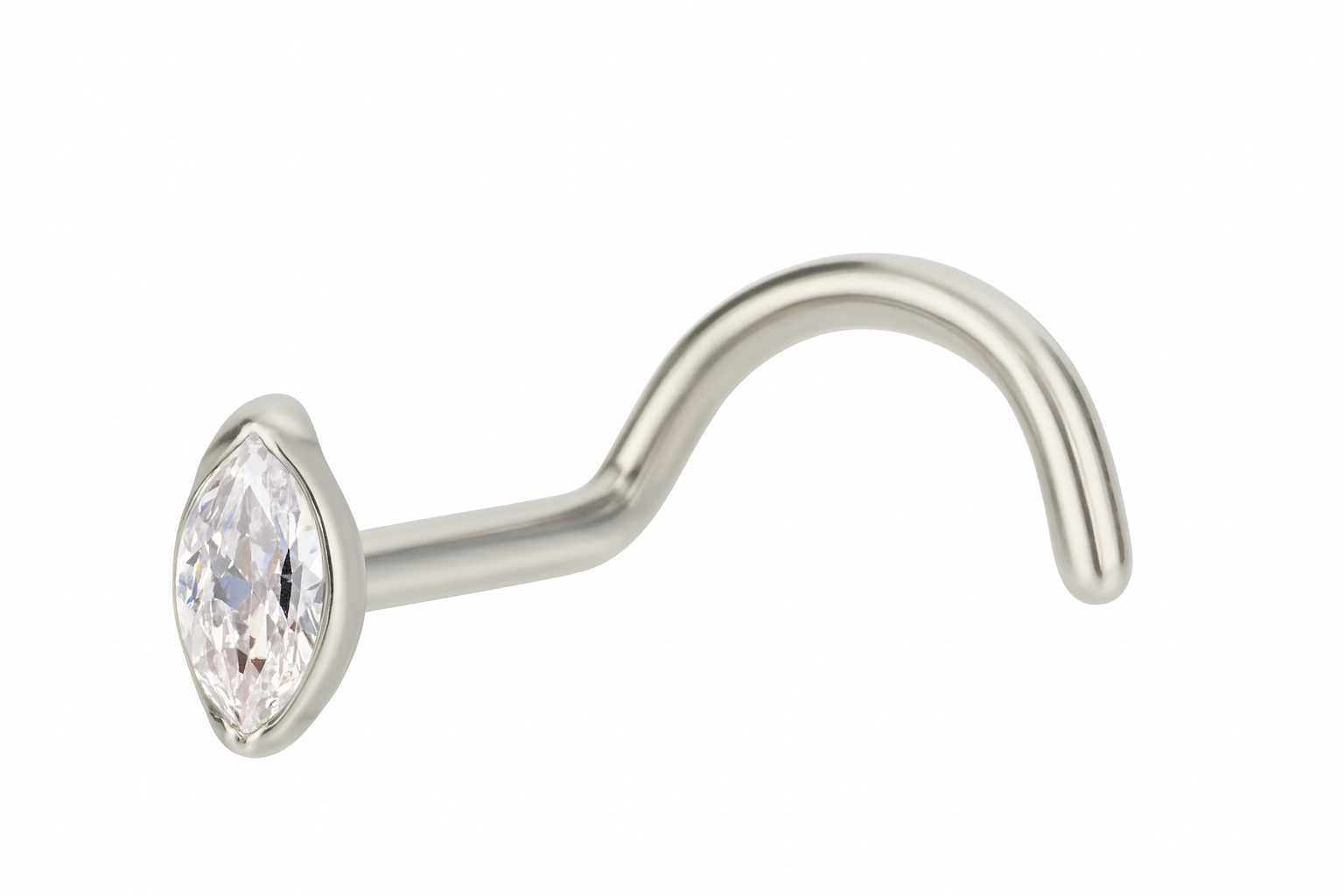 Titan Nasenstecker Spirale Oval gefasst