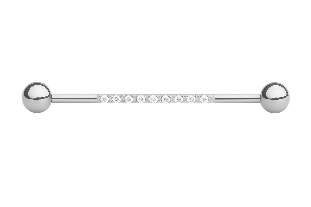 Industrial Barbell mit Kristallen