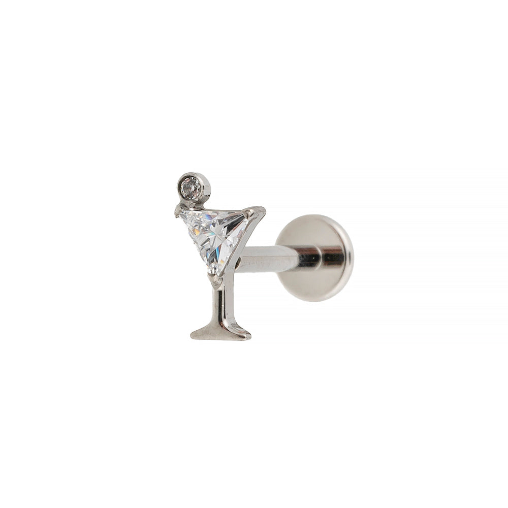 Titan Labret mit Innengewinde – Martini-Glas Design