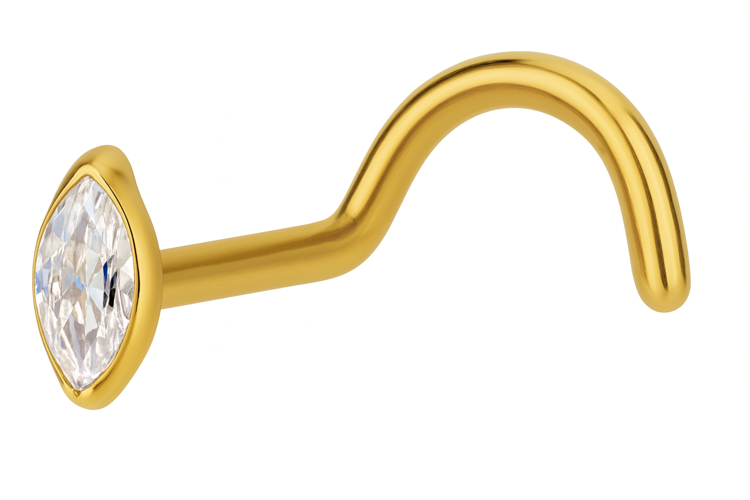 Titan Nasenstecker Spirale Oval gefasst