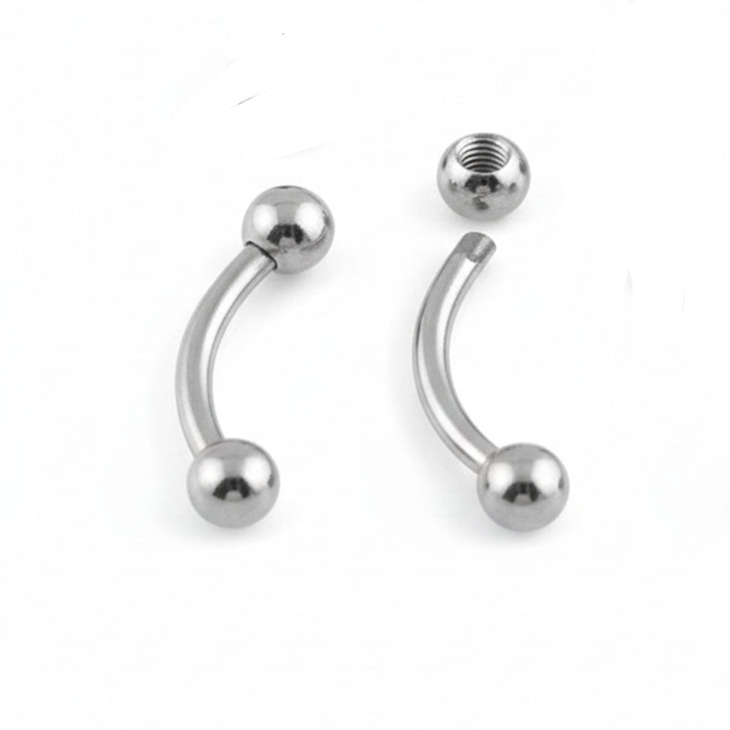 Titan Banane Stabstärke 1,2 mm Kugel Größe 3mm mit Außengewinde