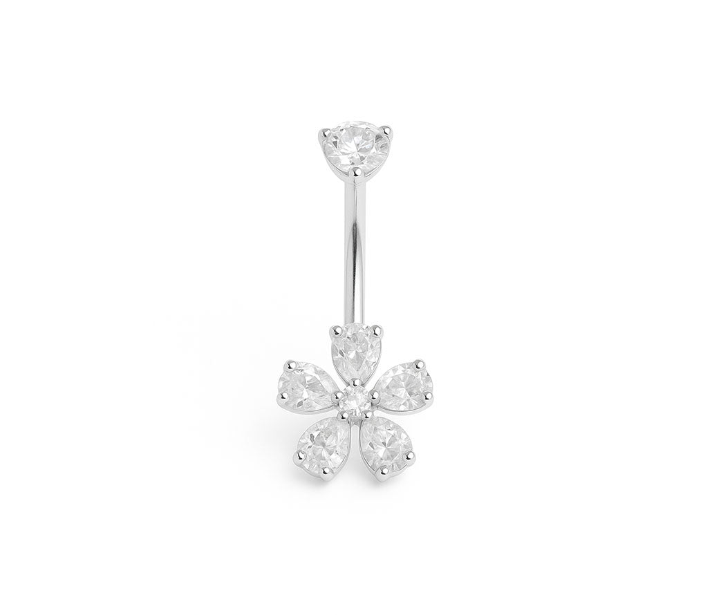 Titan-Bauchnabelpiercing „Blume“